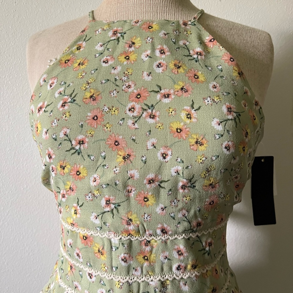 NWT City Triangles - Sage Green Halter Sundress Midi